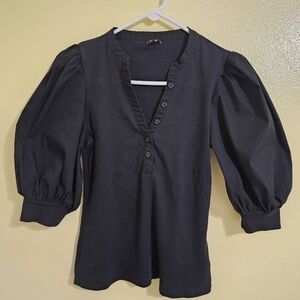 Express Black Puff Sleeve Blouse